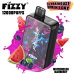 Fizzy vape, watermelon and blueberry flavor, 12000 puffs.