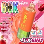 Fizzy Max III vape, 60K puffs, 6 flavors.
