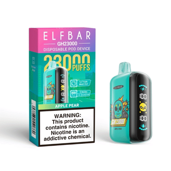 Elfbar GH23000 disposable vape, apple pear flavor.