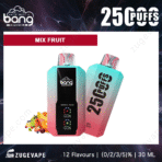 Bang disposable vape, mix fruit flavor, 2500 puffs.