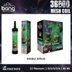 Bang disposable vape, double apples flavor packaging.