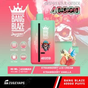 Bang Blaze vape, 40,000 puffs, strawberry flavor