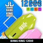 Bang King 12000 puffs vape devices displayed.