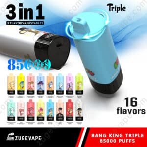 Vape device with 16 flavors, 85000 puffs.