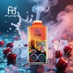 Vape device with leopard design, cherries, ice cubes.
