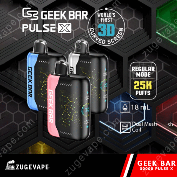 Geek Bar vape with 3D screen, 25K puffs