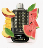 Vape juice with peach, mango, watermelon flavors