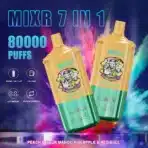 Colorful vaping device with 80000 puffs and flavor options.