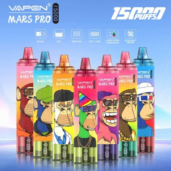 Colorful Vapen Mars Pro vape devices collection.