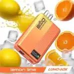 Colorful vape with lemon and orange slices.