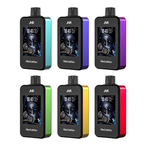 Colorful Media Max 40k vaping devices with digital screens.