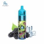 Skull vape design with berries and ice cubes.