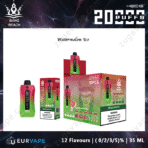 Watermelon Ice disposable vape, 2000 puffs, 12 flavors.